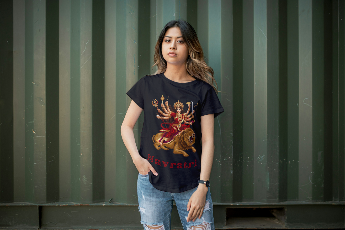 Navratri "Amba Maa" T-Shirt – Celebrate the Divine Power of the Goddess!