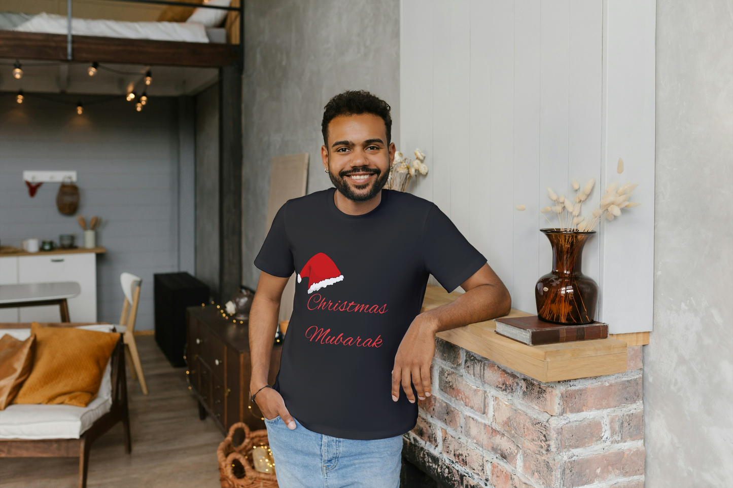 "Christmas Mubarak" T-Shirt – Celebrate the Festive Season with Desi Flair!